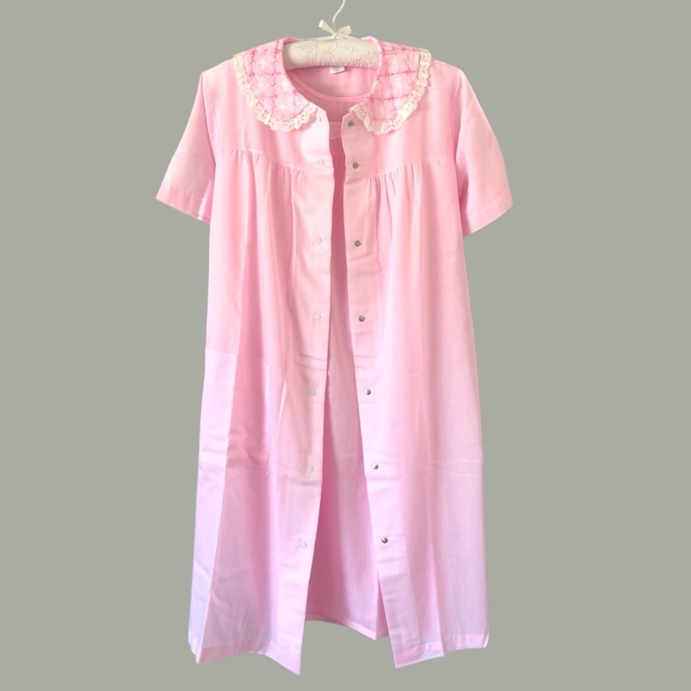 vintage 60s Katz Snap Coat & Shift set robe & gown size medium - Picture 2 of 15